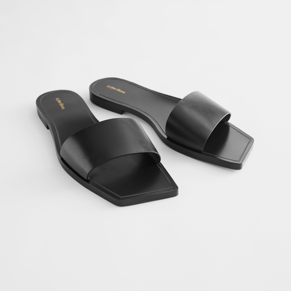 & Other Stories Leather Slide Sandals